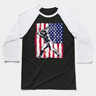 Patriotic Baseball American Flag 4th of July Funny Gift Baseball T-Shirt